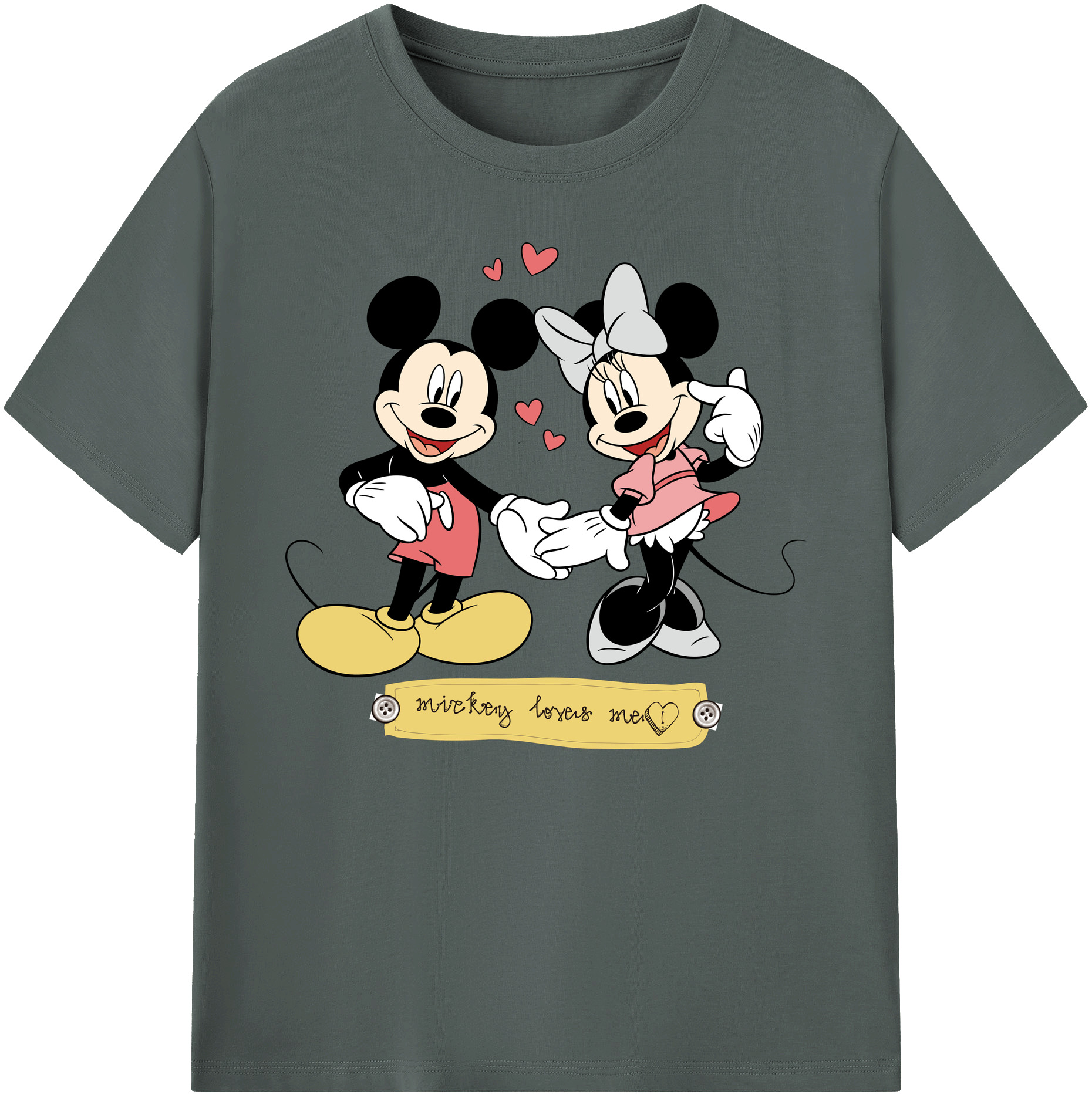 ミッキーマウス Mickey Mouse 綿100％ メンズ半袖Tシャツ｜肌触りやわらか＆通気性